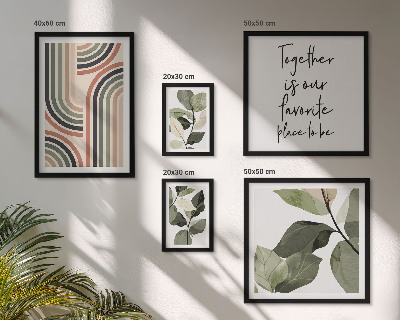 Modernes wandbilder-set Stilvolle florale Akzente, geometrische