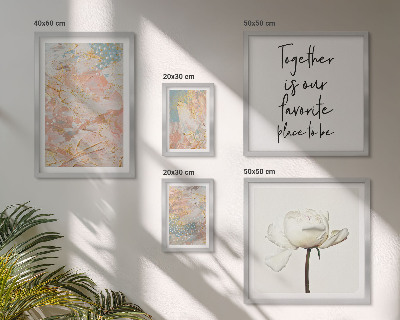 Modernes wandbilder-set Abstrakte Blumen mit Slogans