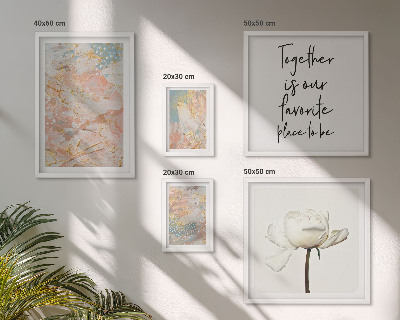 Modernes wandbilder-set Abstrakte Blumen mit Slogans