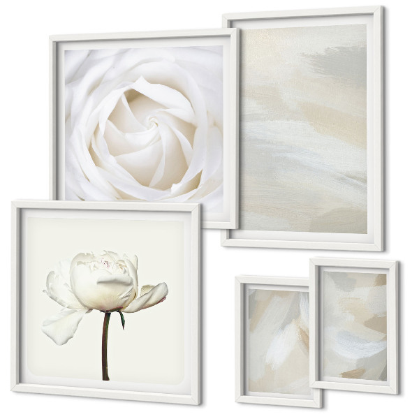 Bilderset fürs sofa Florale Inspirationen in Weiß