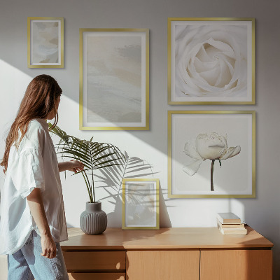 Bilderset fürs sofa Florale Inspirationen in Weiß