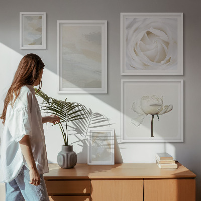 Bilderset fürs sofa Florale Inspirationen in Weiß