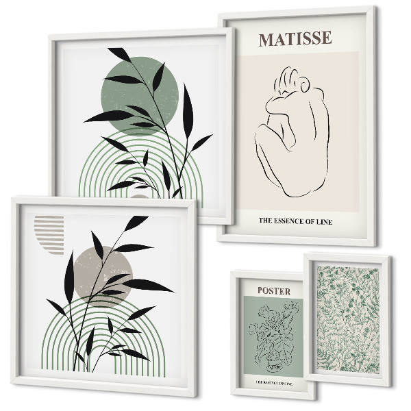 Bildergalerie-set für die wand Stilvolle Pflanzengrafiken
