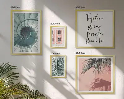 Modernes Wandbilder-Set mit stilvollen geometrischen Motiven für die Inneneinrichtung