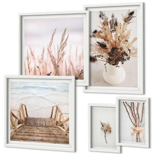 Bildergalerie-set für die wand Stilvolle Trockenpflanzen und Wasser