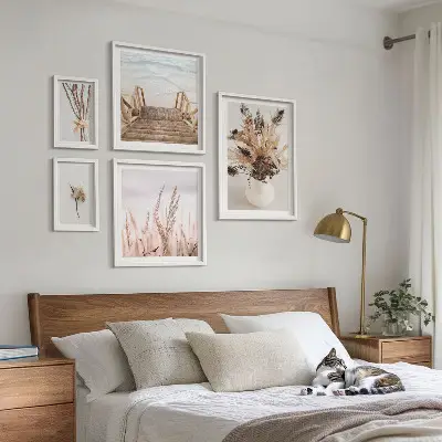 Bildergalerie-Set für die Wand mit Motiv stilvolle Trockenpflanzen und Wasser