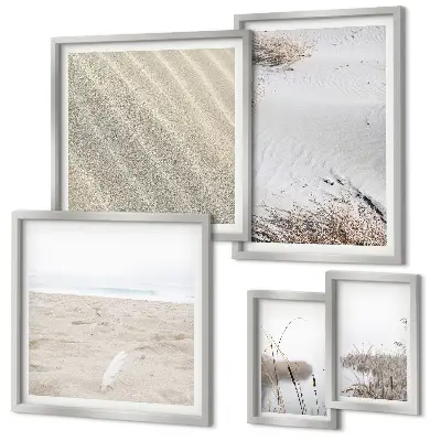 Modernes Wandbilder-Set mit minimalistischen Strandmotiven
