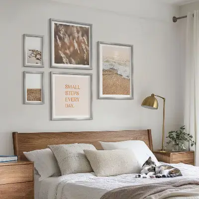 Bilderset fürs Sofa mit Zitaten über Küstenlandschaften und das Leben