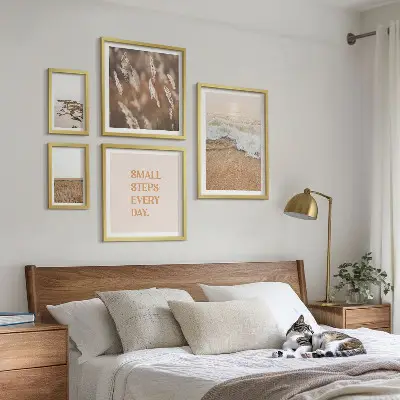 Bilderset fürs Sofa mit Zitaten über Küstenlandschaften und das Leben