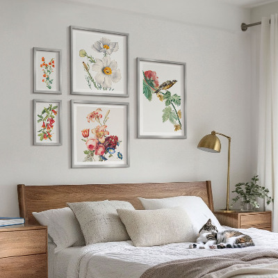 Bildergalerie-set für die wand Blumen- und Vogel-Vintage-Dekorationen