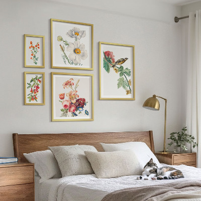 Bildergalerie-set für die wand Blumen- und Vogel-Vintage-Dekorationen