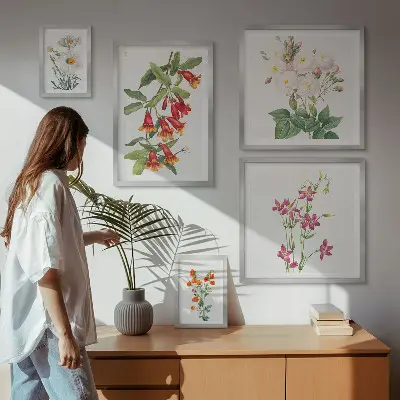 Bilderset fürs Sofa mit floralen botanischen Motiven