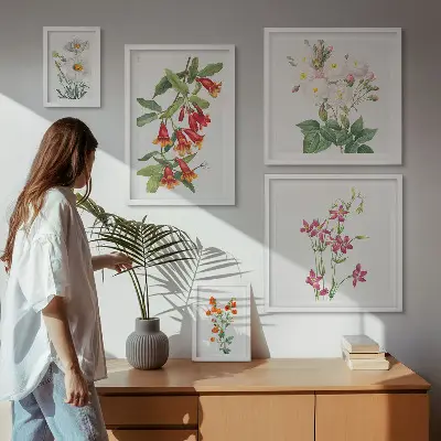 Bilderset fürs Sofa mit floralen botanischen Motiven
