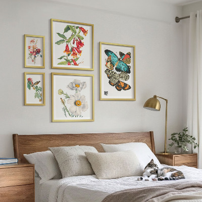 Bildergalerie-set für die wand Blumen, Schmetterlinge, Vögel, Vintage-Dekorationen
