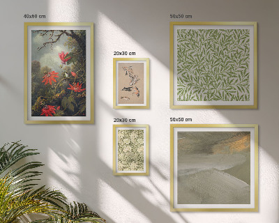 Modernes wandbilder-set Blumen, Vögel, Naturmotive