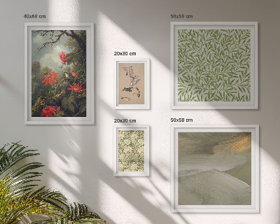 Modernes wandbilder-set Blumen, Vögel, Naturmotive