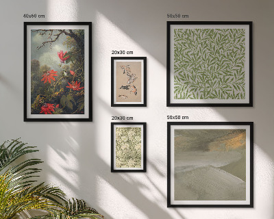 Modernes wandbilder-set Blumen, Vögel, Naturmotive
