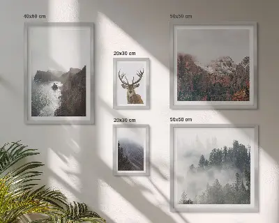 Modernes Wandbilder-Set mit Wildtierlandschaften