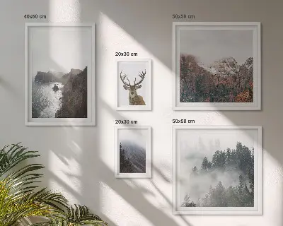 Modernes Wandbilder-Set mit Wildtierlandschaften