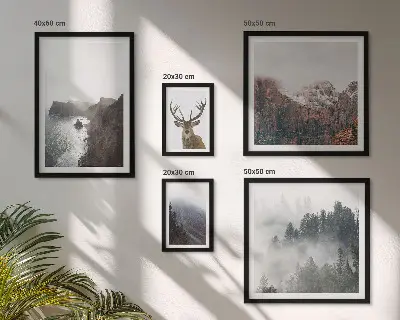 Modernes Wandbilder-Set mit Wildtierlandschaften