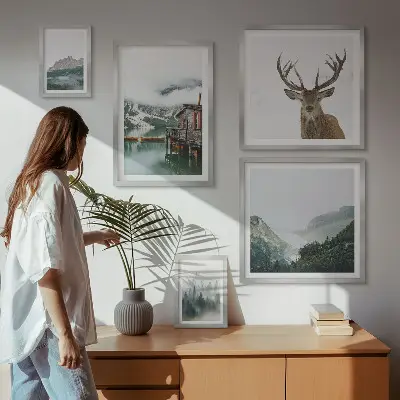 Modernes Wandbilder-Set mit Berglandschaften