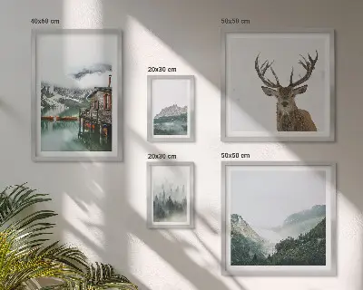 Modernes Wandbilder-Set mit Berglandschaften