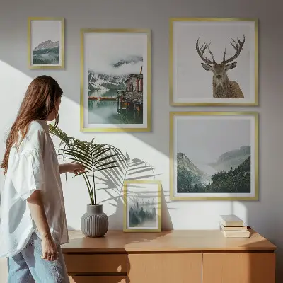 Modernes Wandbilder-Set mit Berglandschaften
