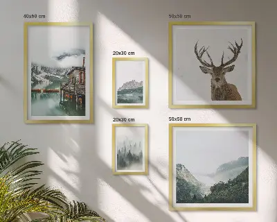 Modernes Wandbilder-Set mit Berglandschaften