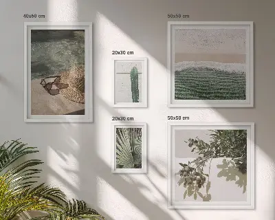 Bilderset fürs Sofa mit sommerlichem Wasser- und Entspannungsmotiv
