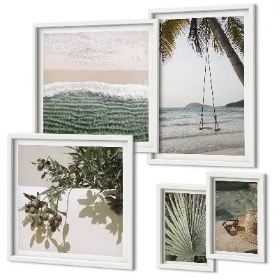 Bildergalerie-Set für die Wand mit tropischen Stränden und Naturmotiven