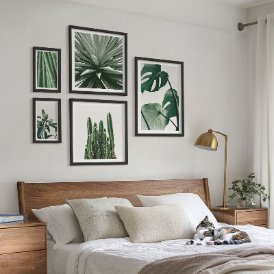 Modernes wandbilder-set Grüne tropische Zimmerpflanzen