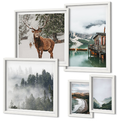 Modernes wandbilder-set Natur, Tierwelt, Berge