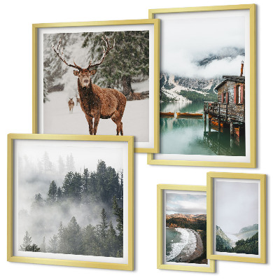 Modernes wandbilder-set Natur, Tierwelt, Berge