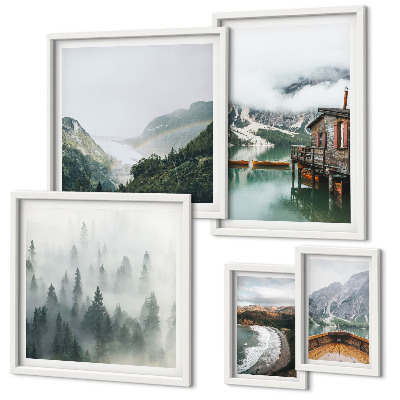 Bildergalerie-set für die wand Berglandschaften, Häuser, Wasser