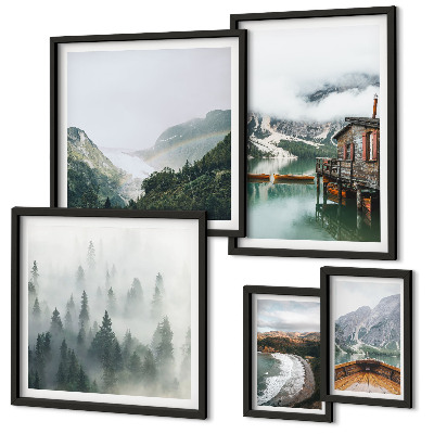 Bildergalerie-set für die wand Berglandschaften, Häuser, Wasser