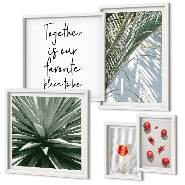Modernes wandbilder-set Boho-Stil, Pflanzen, Früchte, Tropen