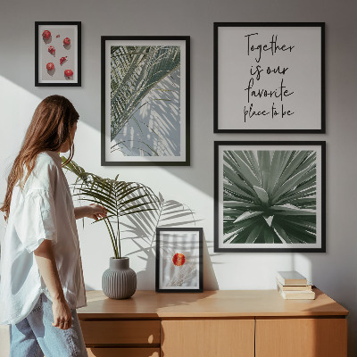 Modernes wandbilder-set Boho-Stil, Pflanzen, Früchte, Tropen