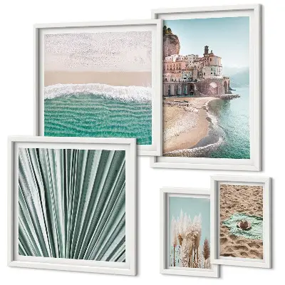 Modernes Wandbilder-Set mit stilvollen Meerblicken