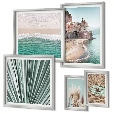Modernes Wandbilder-Set mit stilvollen Meerblicken