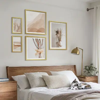 Bilderset fürs Sofa mit stilvollen Boho-Pflanzenlandschaften