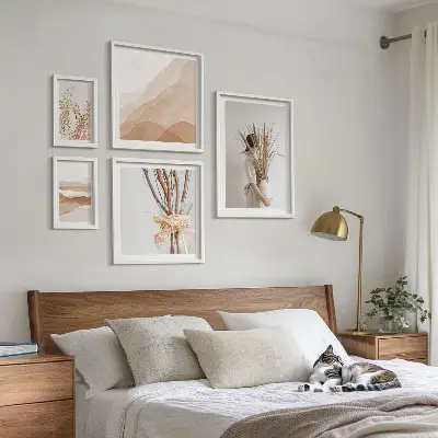 Bilderset fürs Sofa mit stilvollen Boho-Pflanzenlandschaften