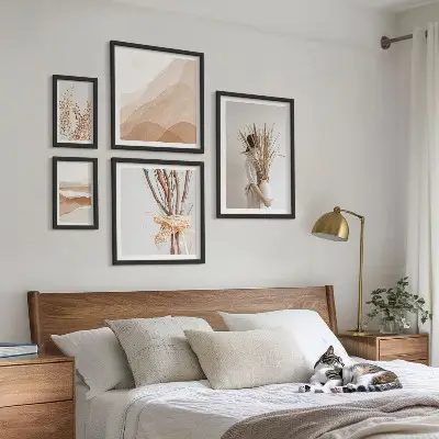 Bilderset fürs Sofa mit stilvollen Boho-Pflanzenlandschaften