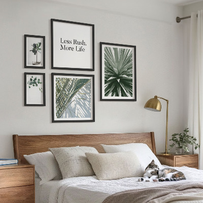 Modernes wandbilder-set Moderne Dekorationen aus grünen Blättern