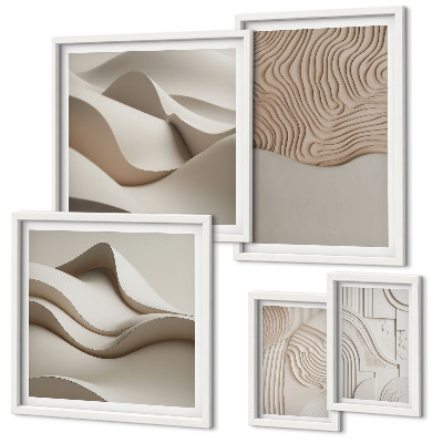 Modernes wandbilder-set Abstrakte beige Muster