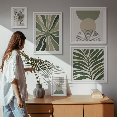 Bildergalerie-set für die wand Stilvolle Grafiken mit Grünpflanzen