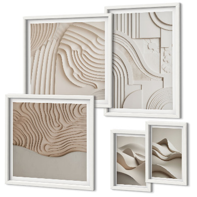 Bildergalerie-set für die wand Abstrakte beige-weiße Strukturen