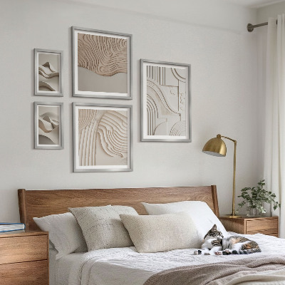 Bildergalerie-set für die wand Abstrakte beige-weiße Strukturen