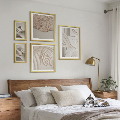 Bildergalerie-set für die wand Abstrakte beige-weiße Strukturen