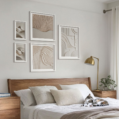 Bildergalerie-set für die wand Abstrakte beige-weiße Strukturen