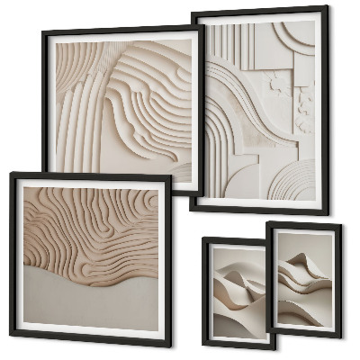 Bildergalerie-set für die wand Abstrakte beige-weiße Strukturen